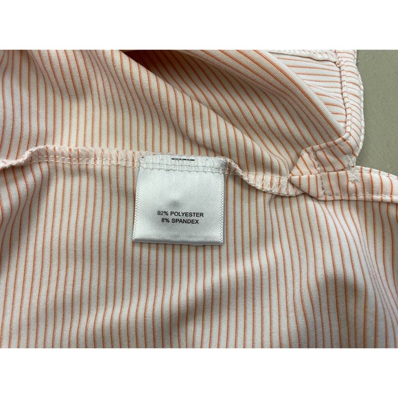 Peter Millar Summer Comfort Polo Shirt Men Extra Large Striped Orange White Logo - Picture 12 of 13